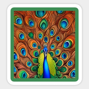 Art Nouveau Peacock 2 Sticker